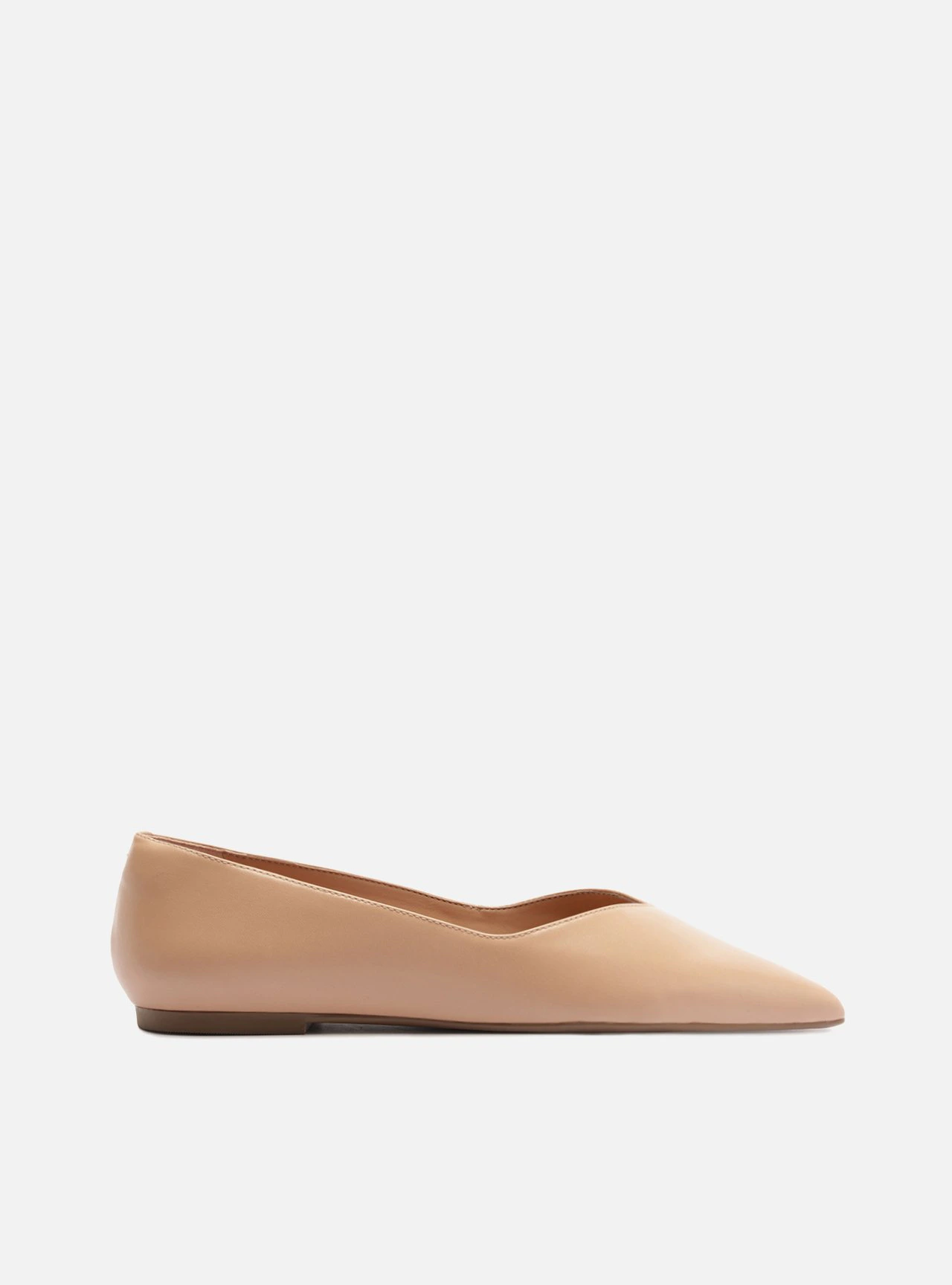 Sapatilha Rosa Couro Bico Fino Minimal