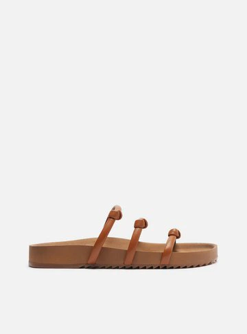 Papete Marrom Flatform Tiras Nó