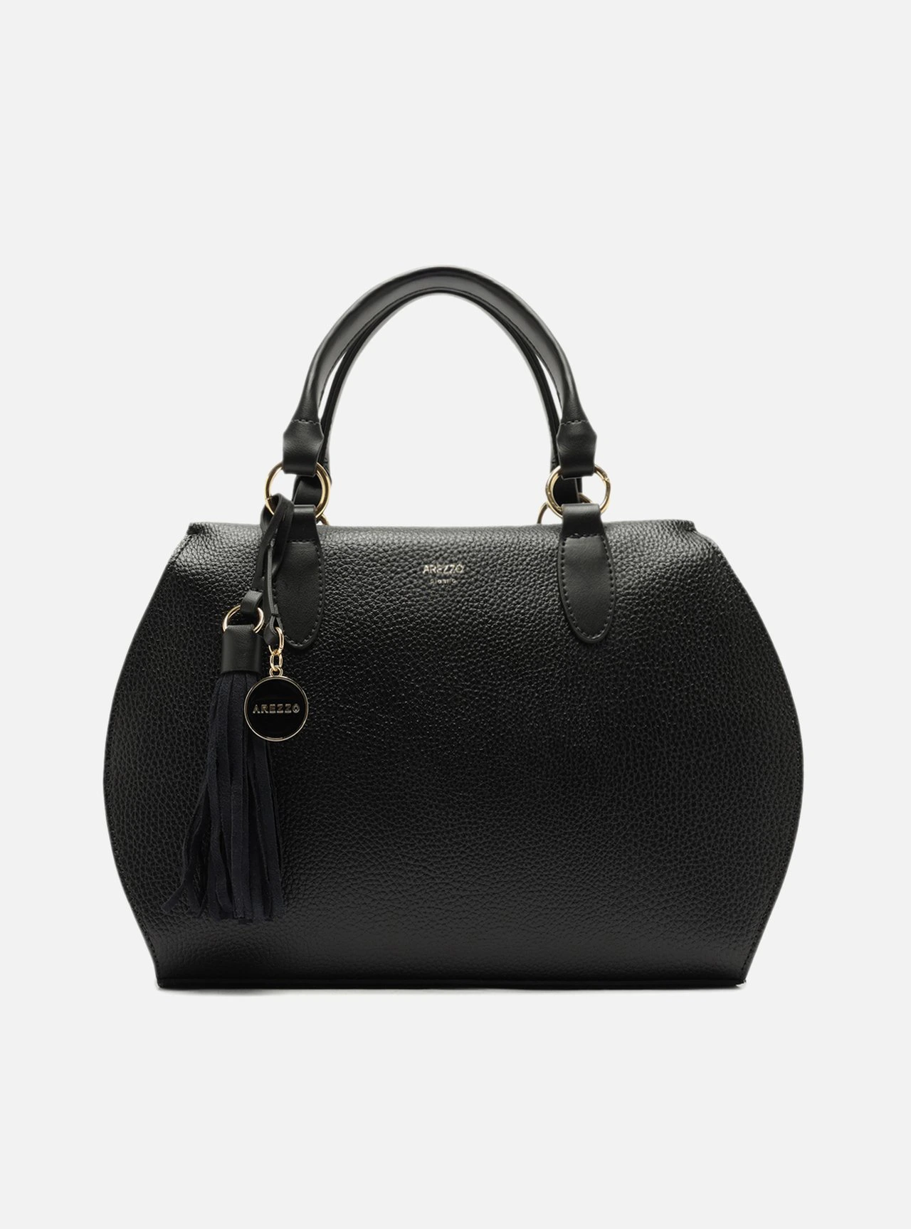 Bolsa Tote Preta Grande Bag Charm Duplo