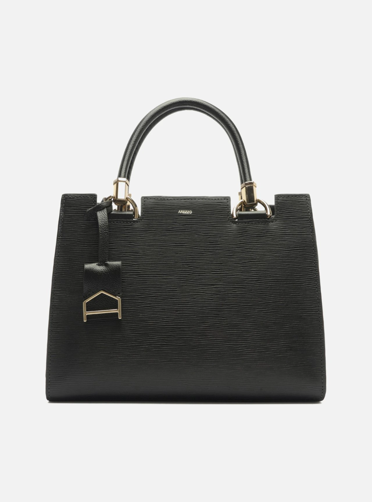 Bolsa Tote Preta Couro Abraccio Grande