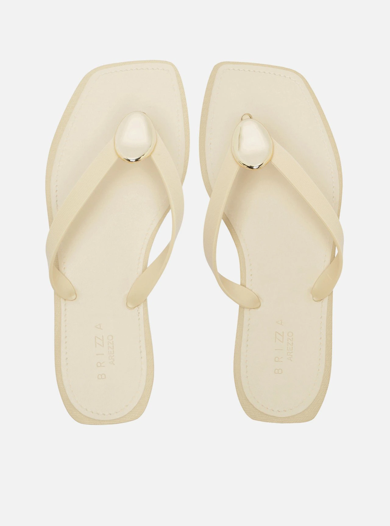 Chinelo de Dedo Branca Bico Quadrado Brizza