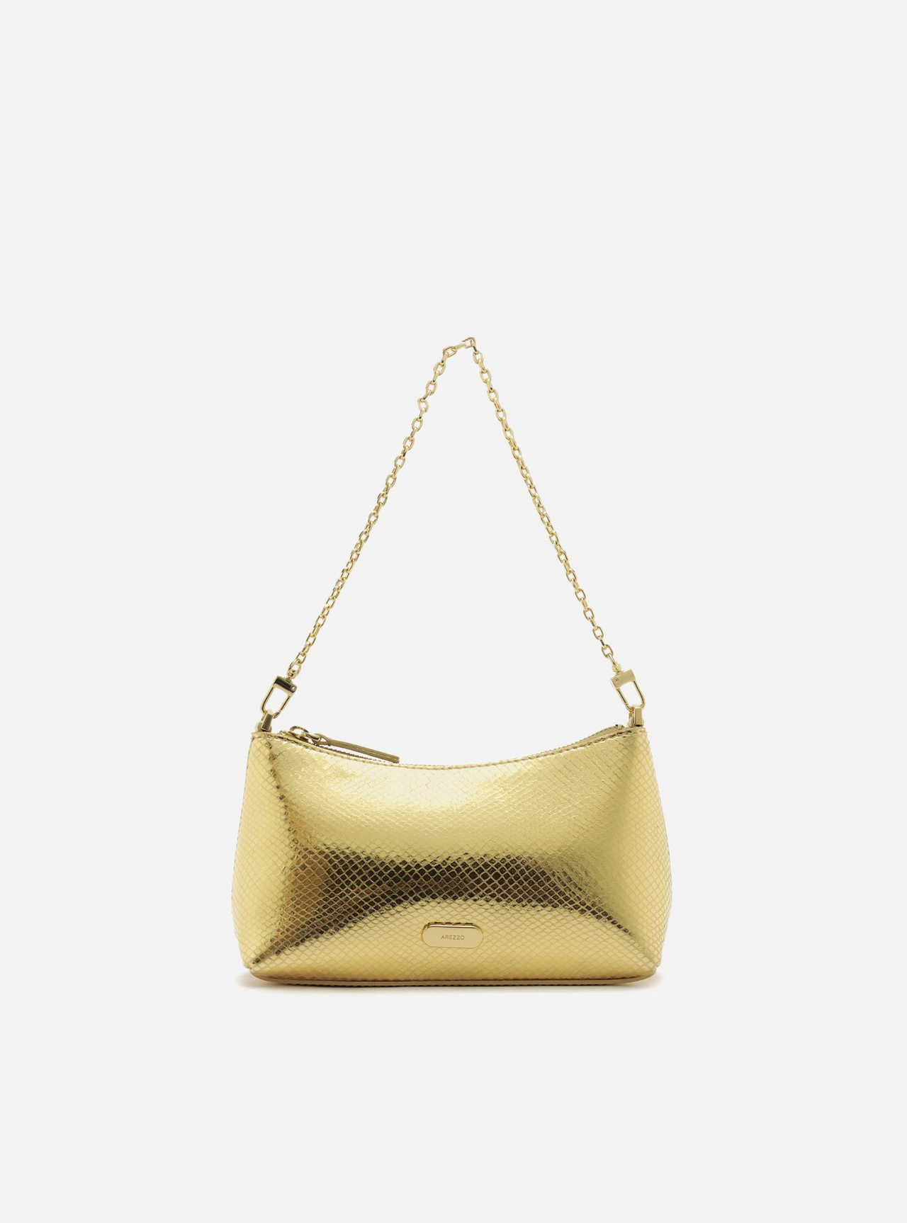 Bolsa Tiracolo Dourada Snake Pequena Corrente