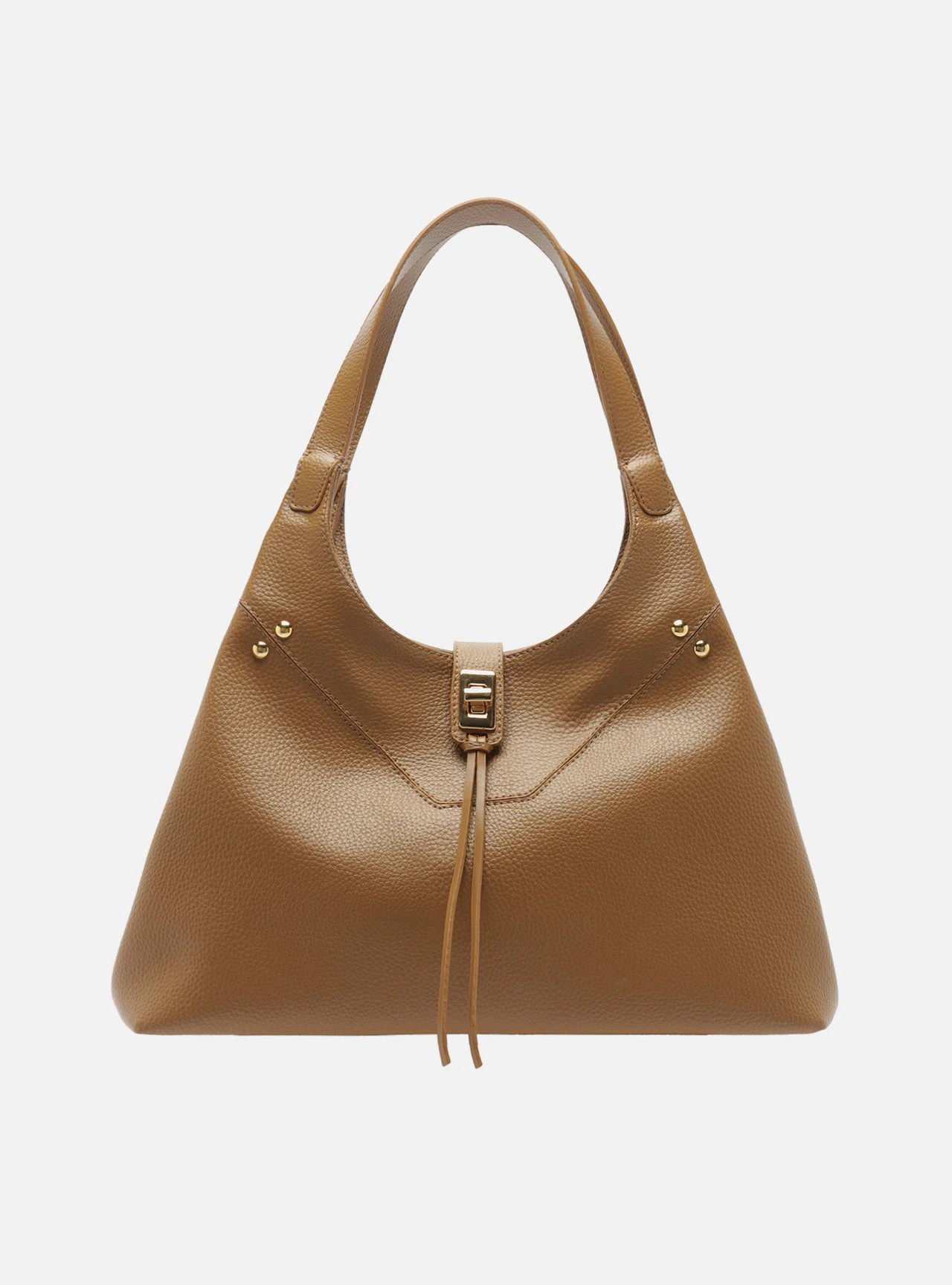 Bolsa Hobo Marrom Grande Metais