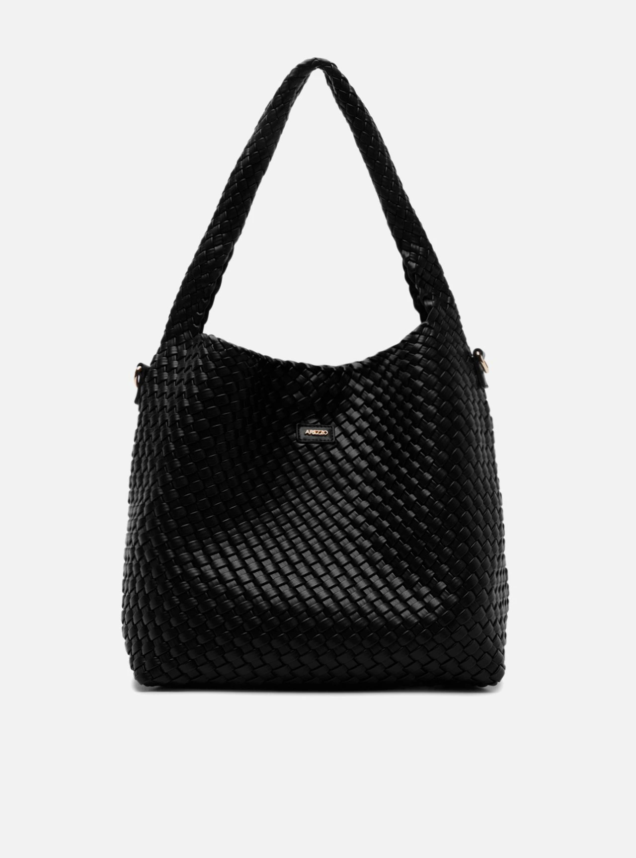 Bolsa Tote Preta Tressê Grande Alça Trançada