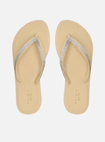 Chinelo de Dedo Off-White Recouro Essential Strass