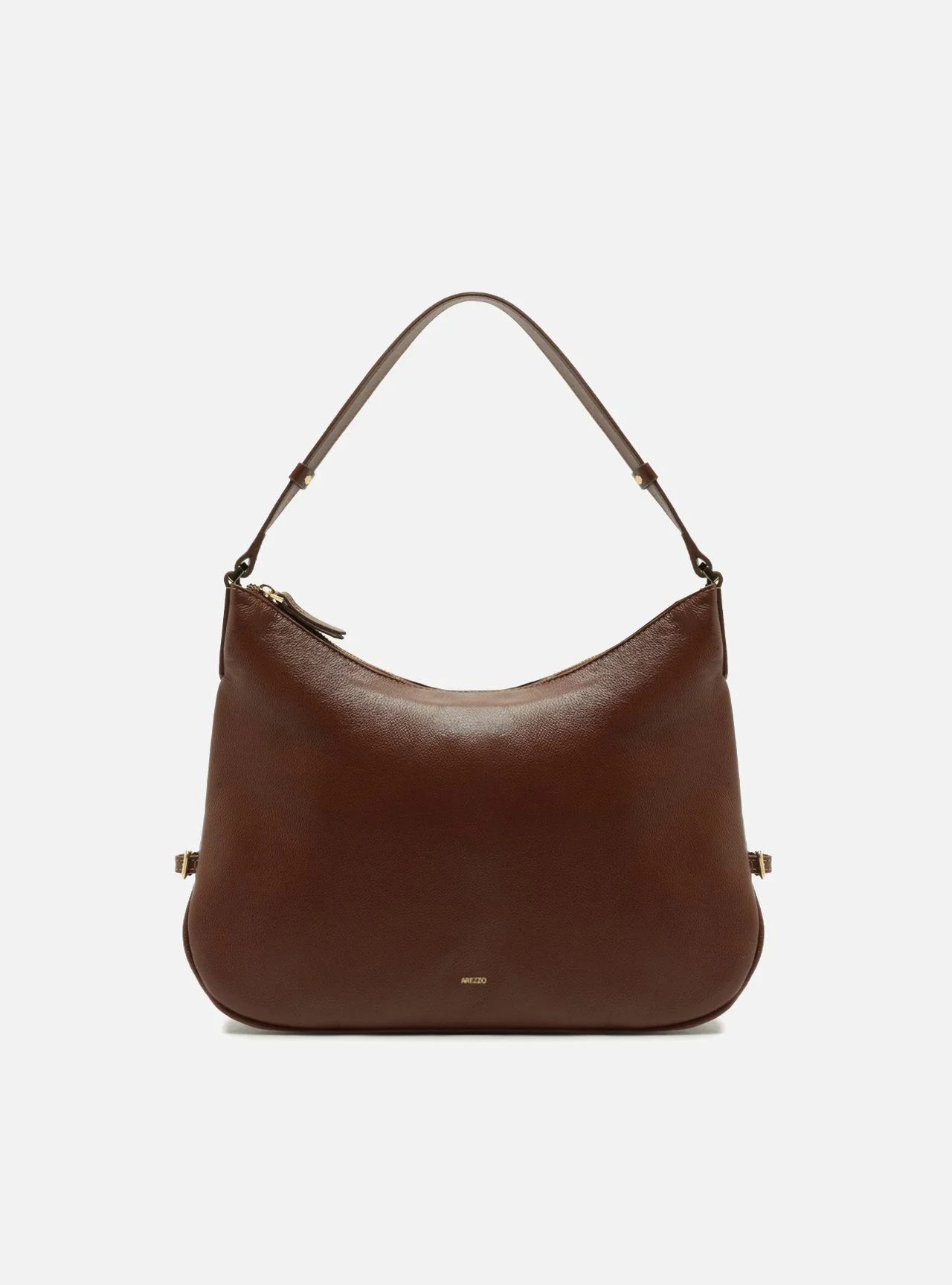 Bolsa Hobo Marrom Couro Média