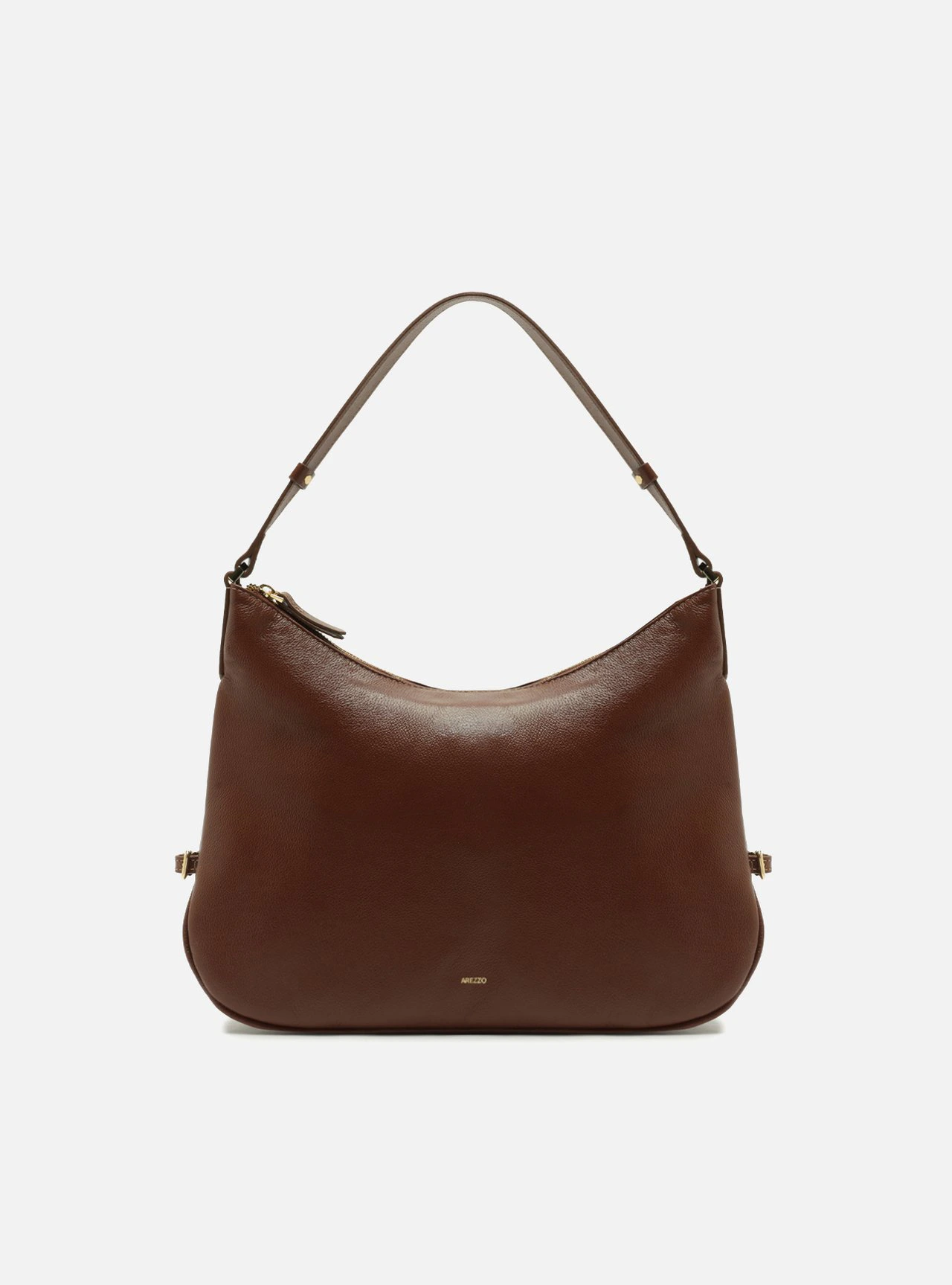 Bolsa Hobo Marrom Couro Média