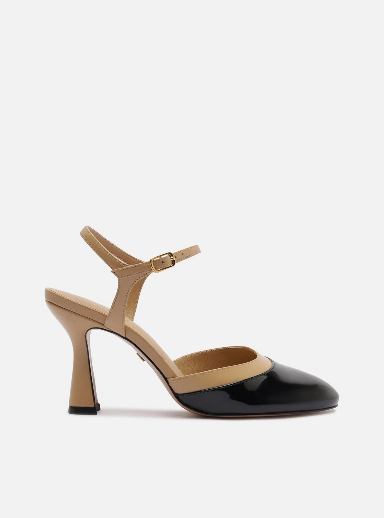 Scarpin Multicolorido Salto Geométrico Fivela Slingback