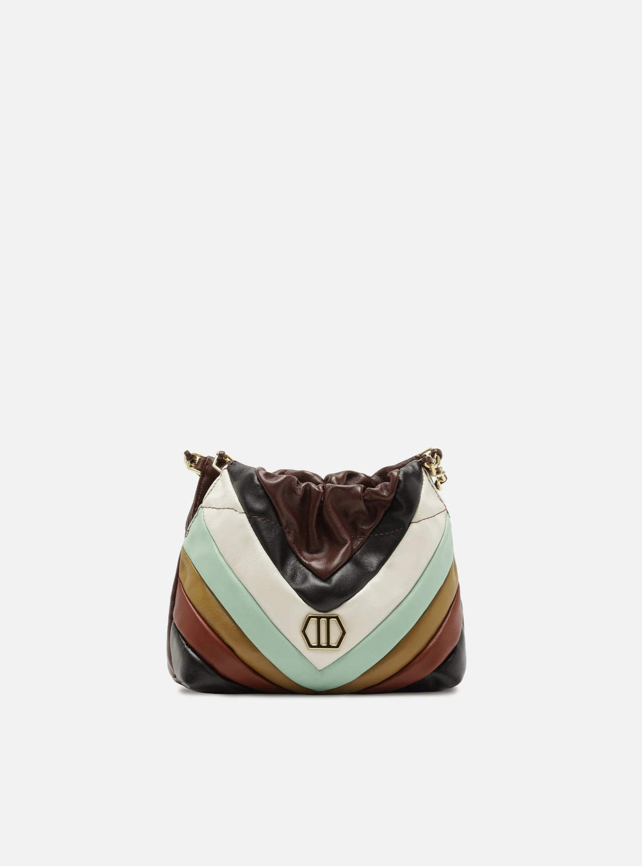 Bolsa Tiracolo Couro Multicolorida Pequena