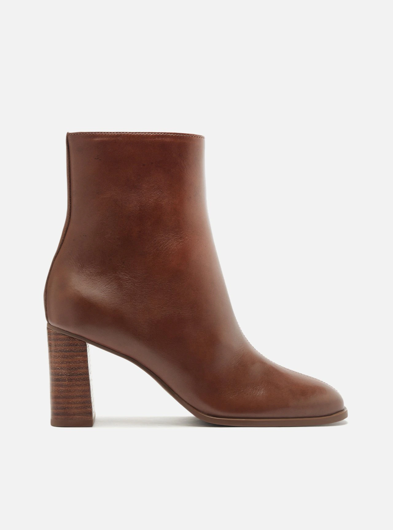 Bota Marrom Cano Curto Salto Bloco