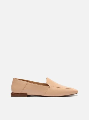 Mocassim Nude Salto Baixo Geométrico