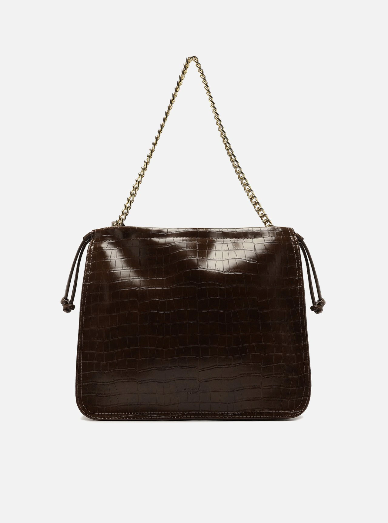 Bolsa Tote Marrom Média Croco Alça