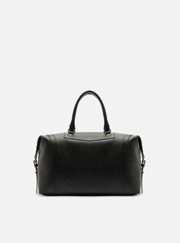 Bolsa Tiracolo Preta Média Detalhe Moldura