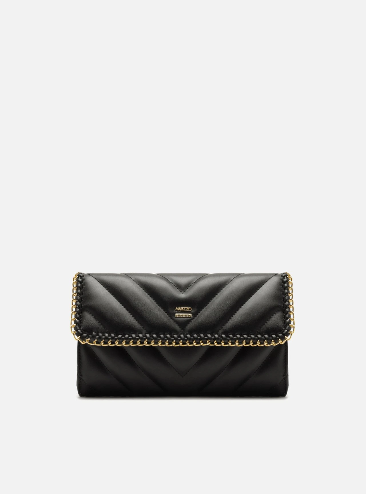 Bolsa Tiracolo Preta Média Matelassê Corrente