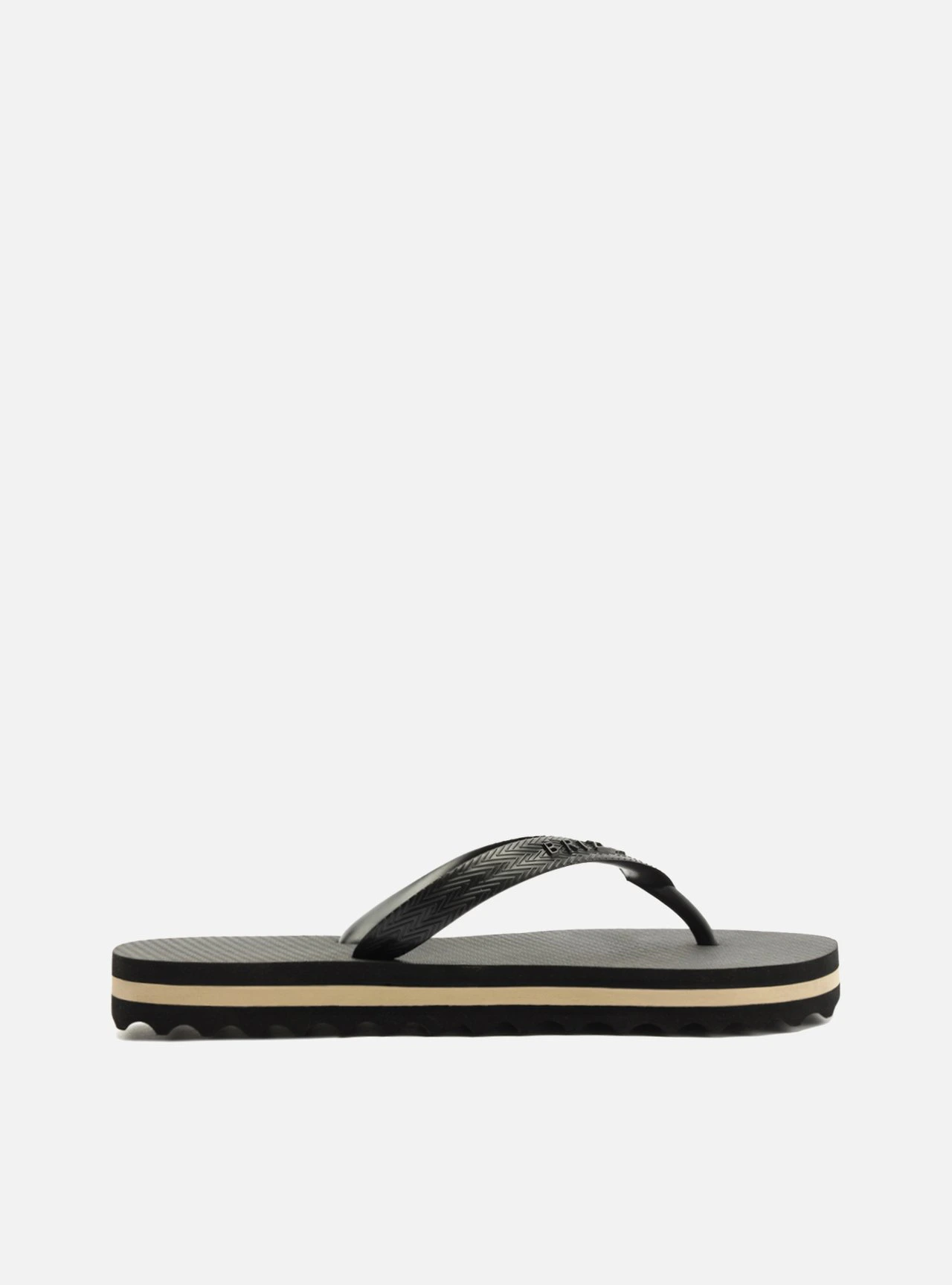 Chinelo de Dedo Preto Flatform Tiras Brizza