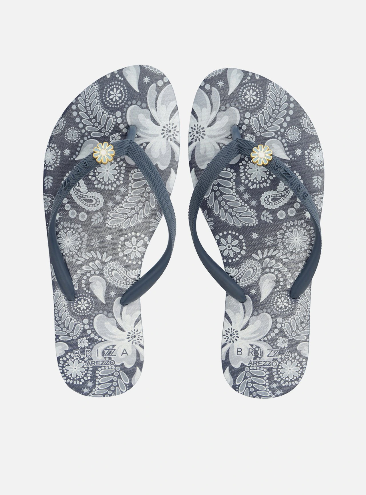 Chinelo de Dedo Azul Floral Essential Pin