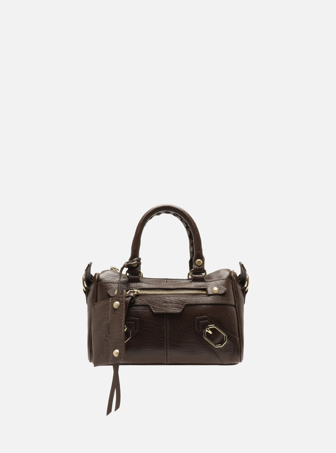 Bolsa Tote Marrom Couro Pequena Alça Tressê