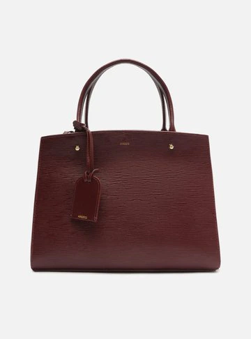 Bolsa Tote Vermelha Couro Wave Bella Média