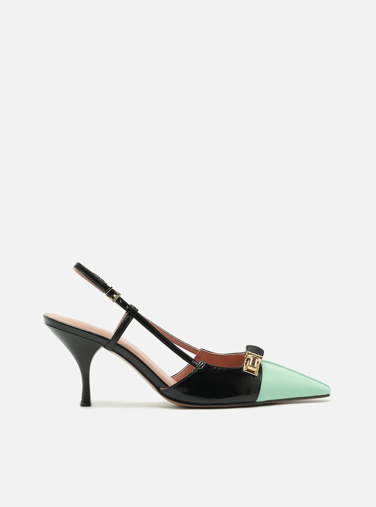 Scarpin Multicolorido Couro Salto Fino Fivela