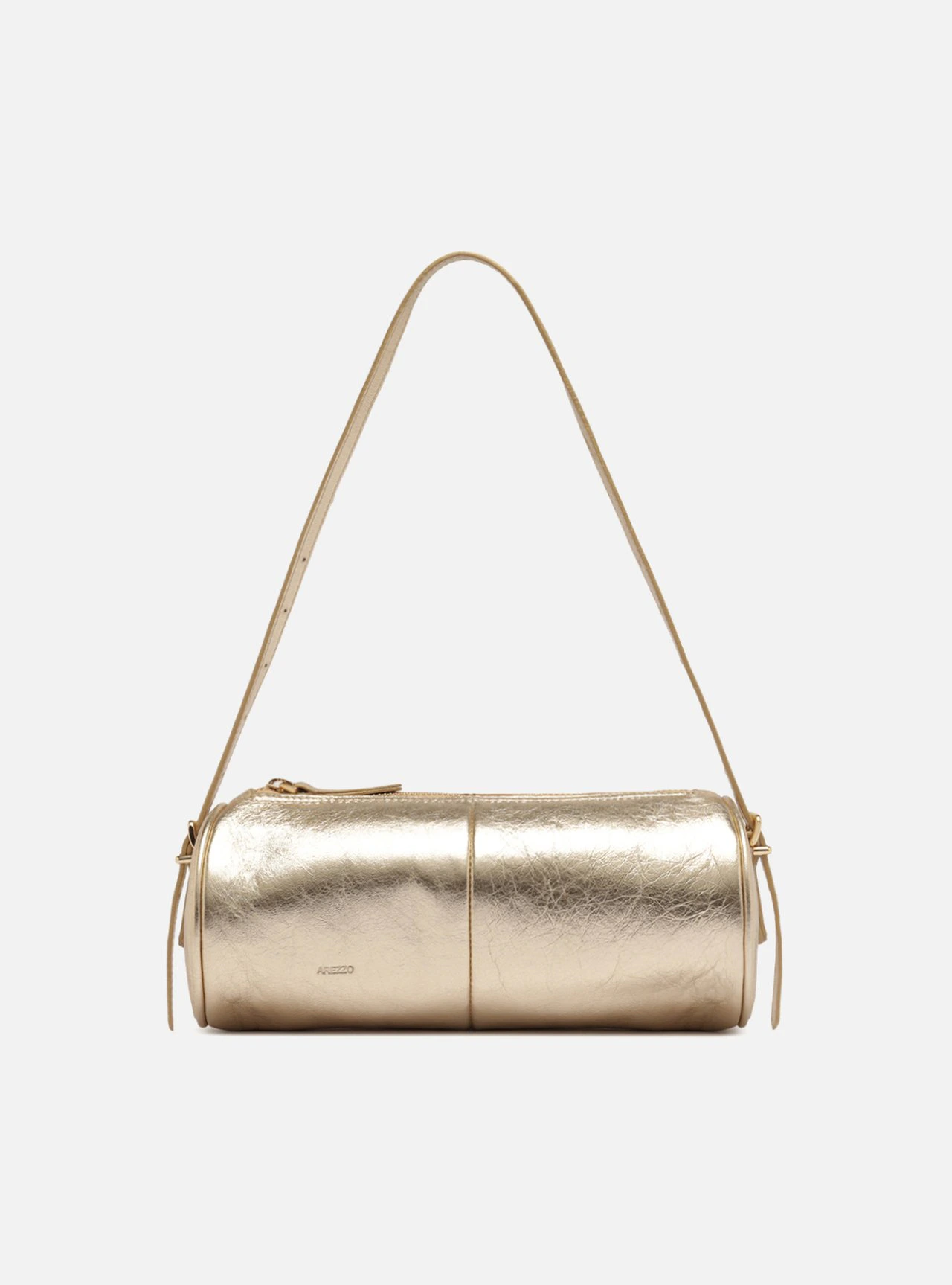 Bolsa Shoulder Dourada Couro Média