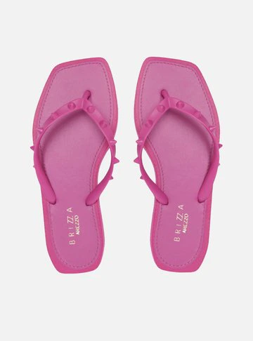 Chinelo de Dedo Roxo Bico Quadrado Brizza Rock