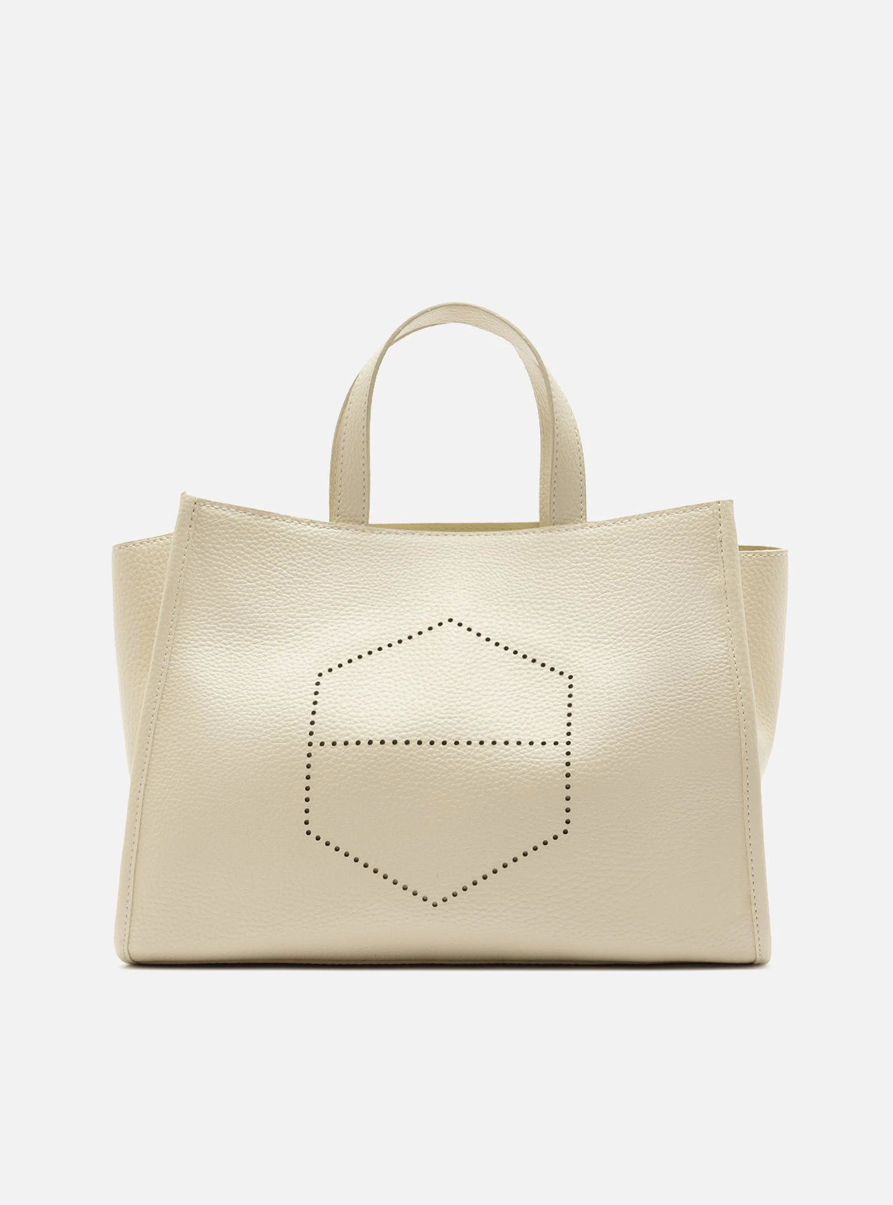 Bolsa Off White Couro Média Metais