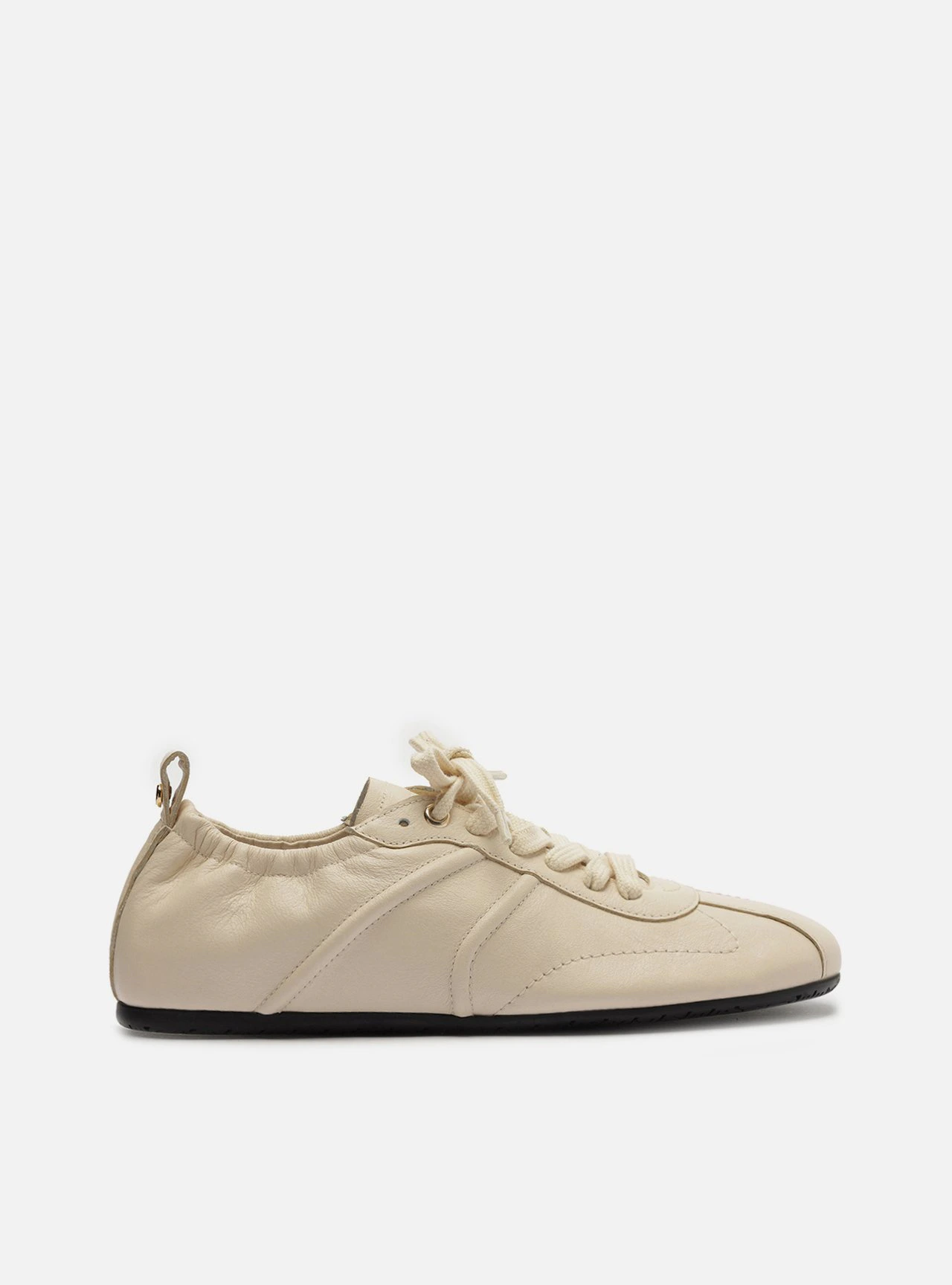 Tênis Off-White Couro Sola Baixa Elástico