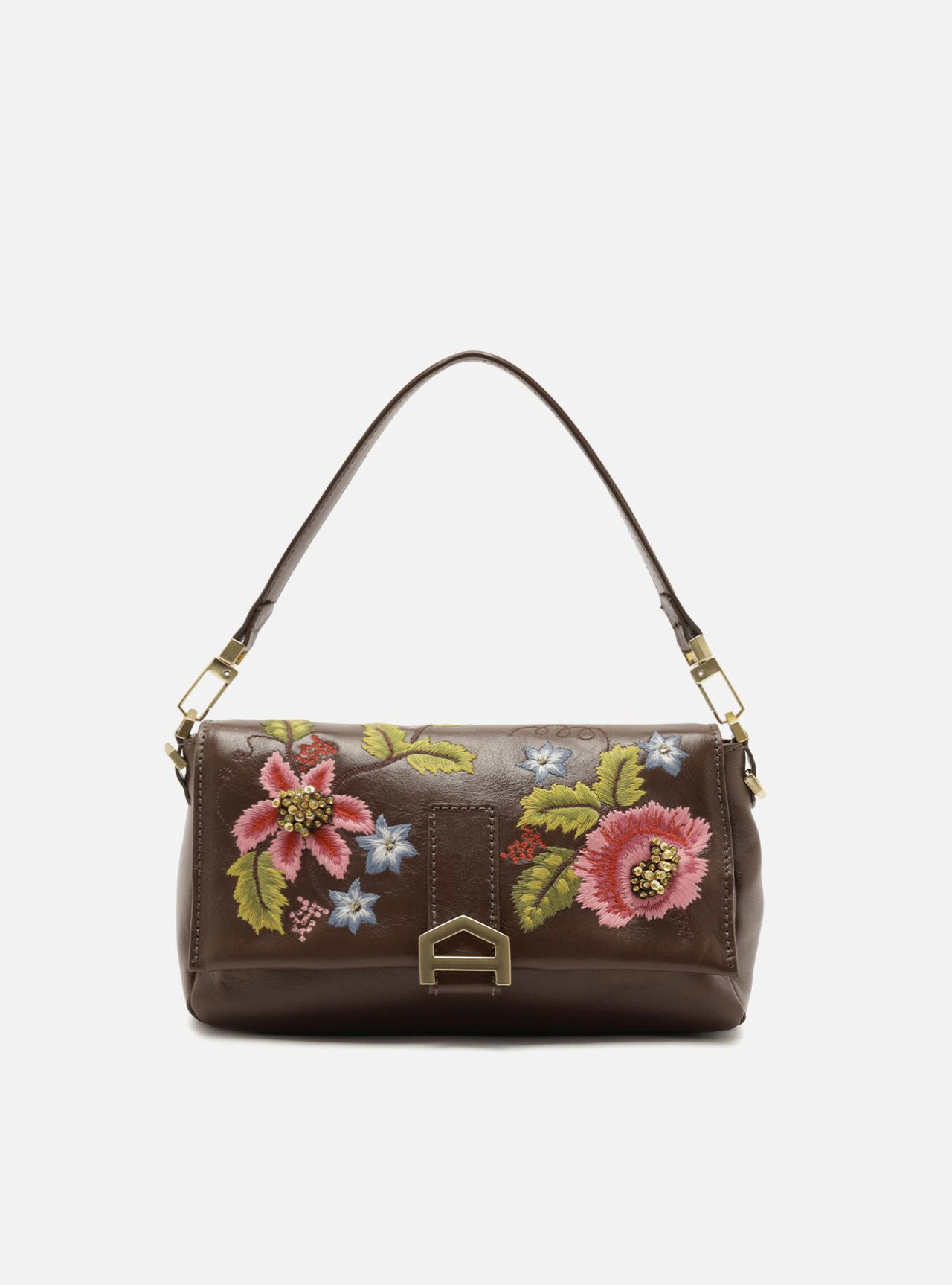 Bolsa Tiracolo Marrom Couro Média
