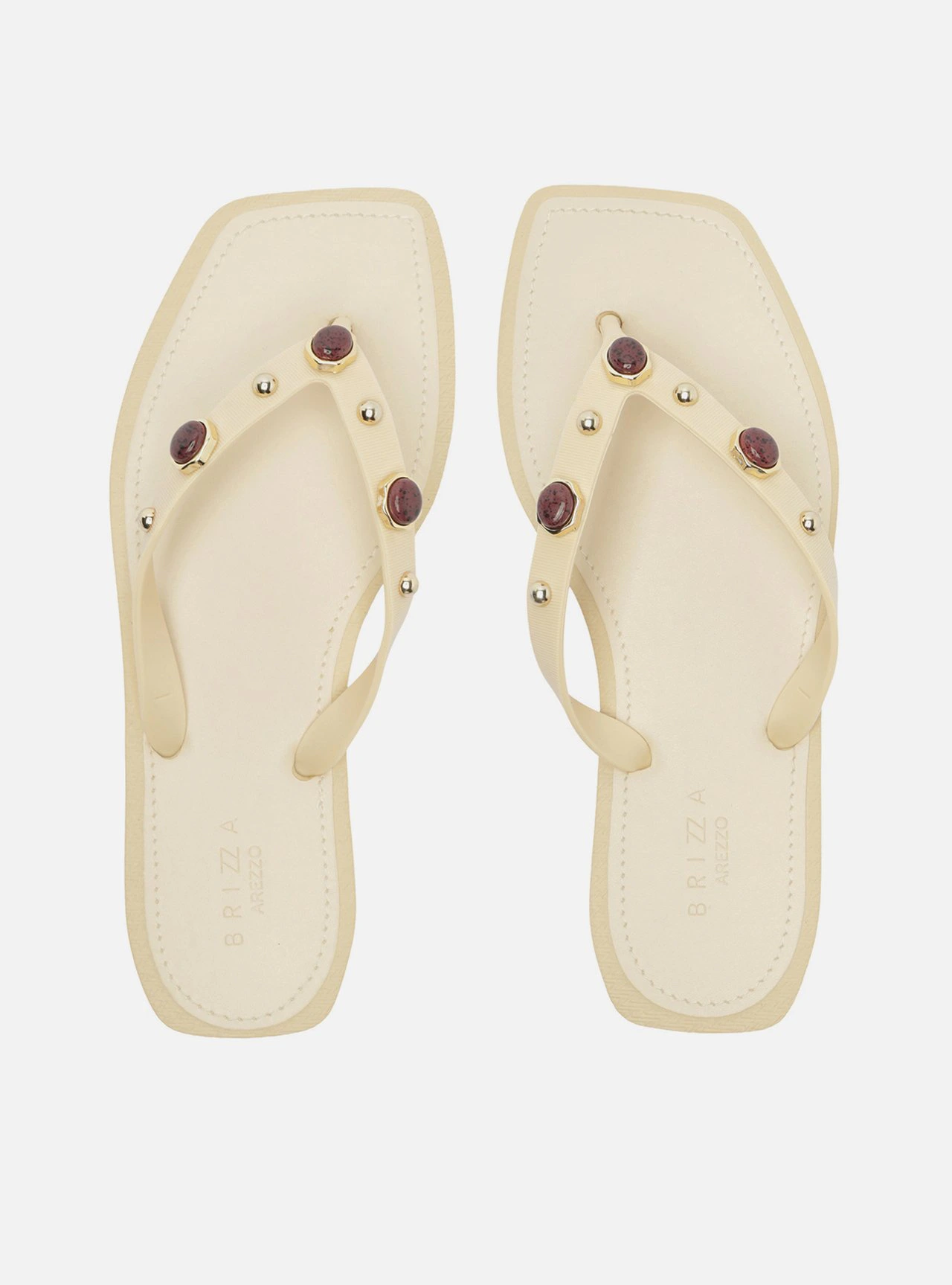 Chinelo de Dedo Branca Bico Quadrado Brizza