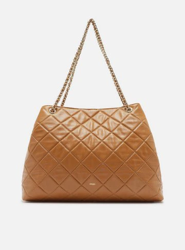 Bolsa Tote Marrom Couro Matelassê Grande