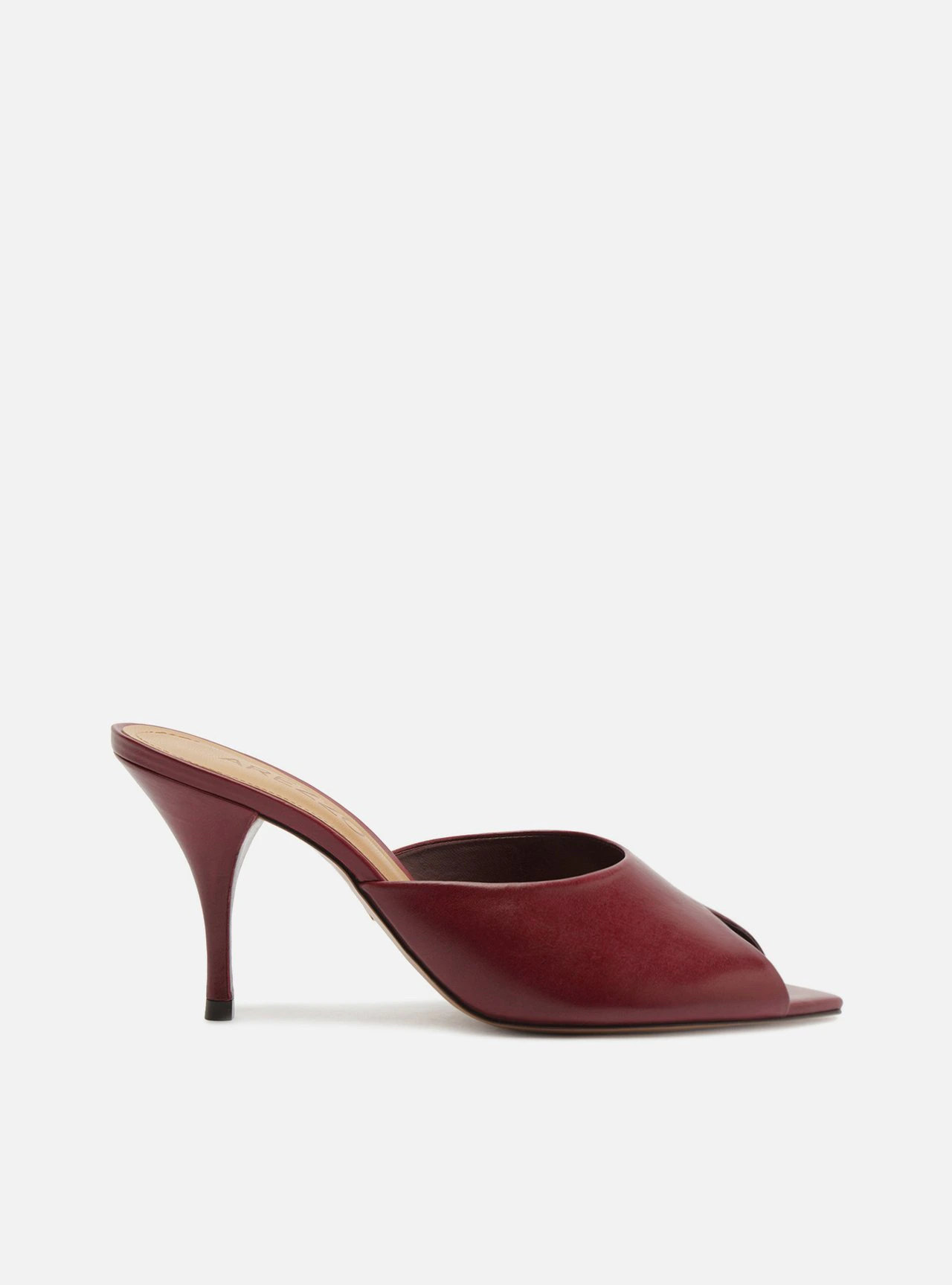 Tamanco Vermelho Couro Salto Fino