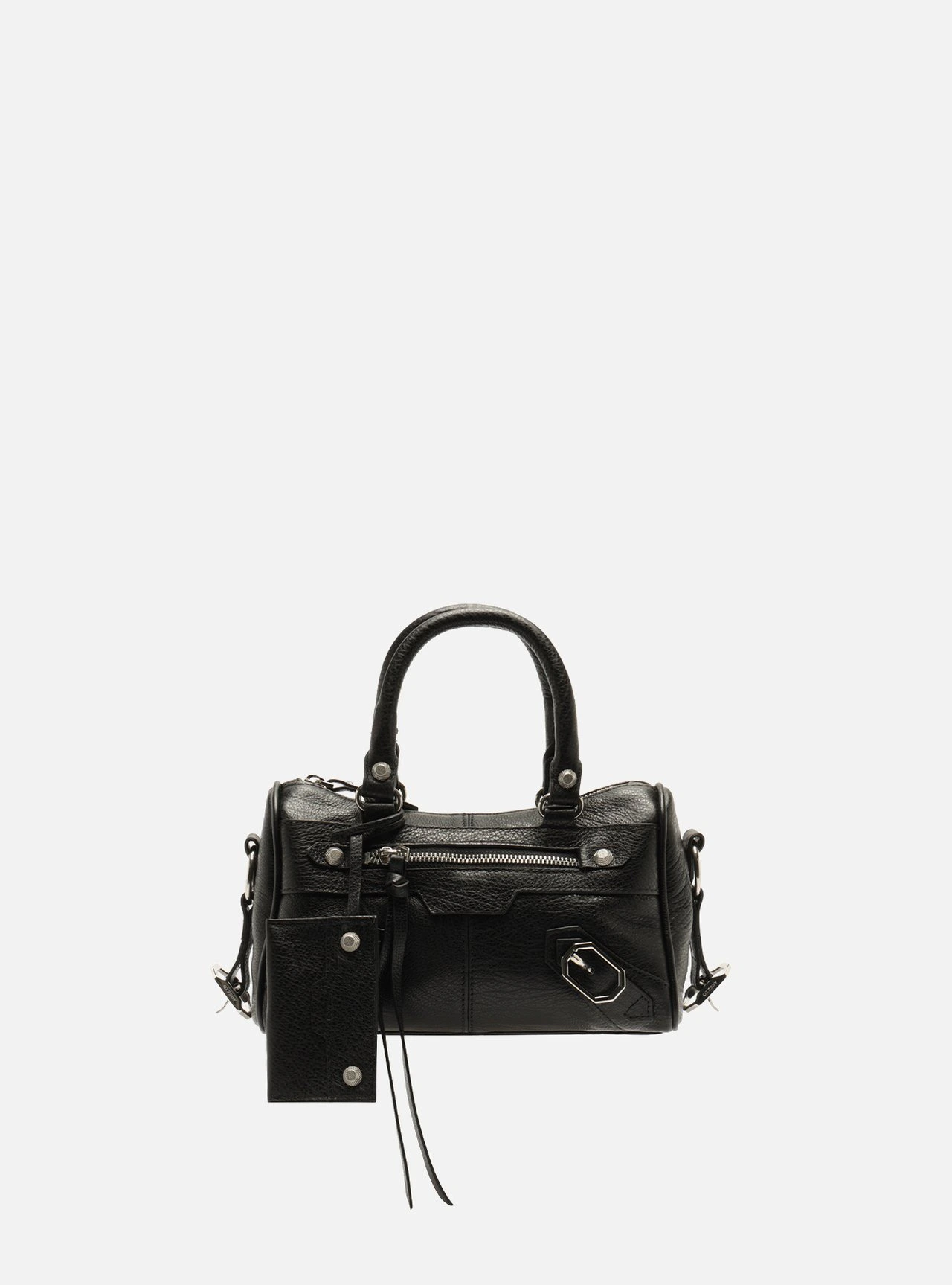 Bolsa Tote Preta Couro Pequena Alça Tressê
