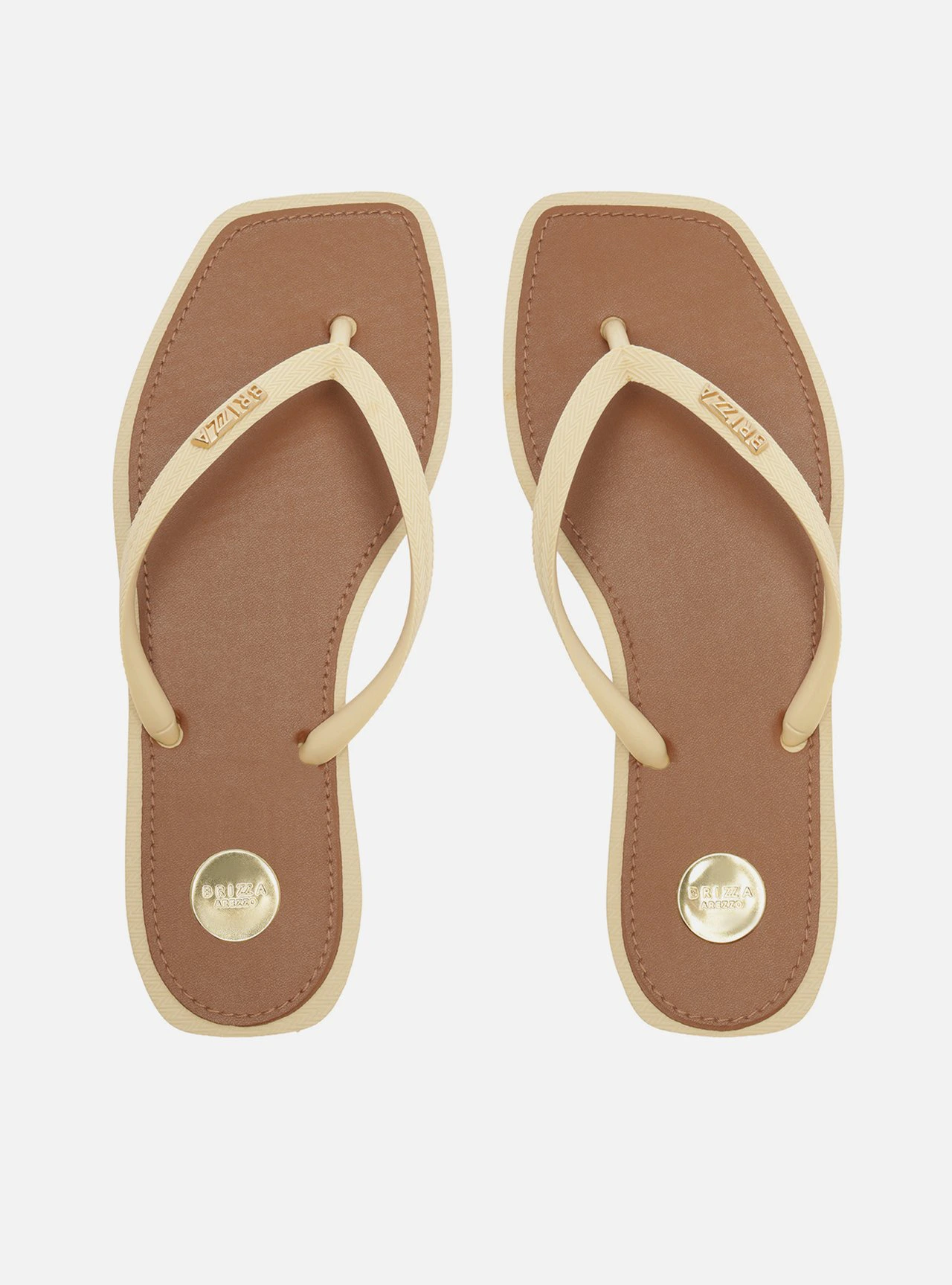 Chinelo de Dedo Off White Plataforma Metais Brizza