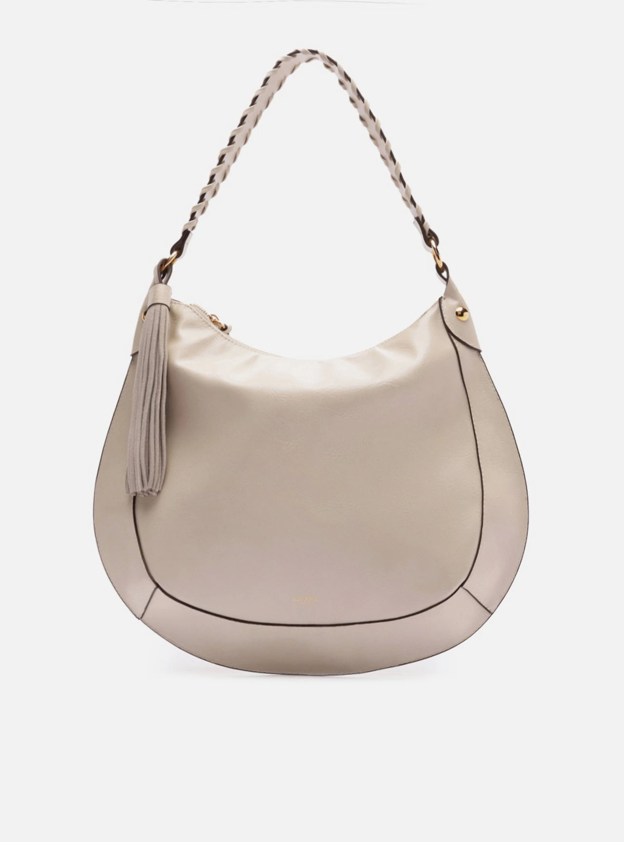 Bolsa Hobo Branca Grande Alça Trançada