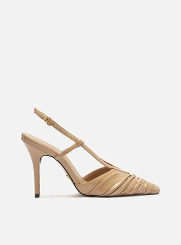 Scarpin Nude Verniz Slingback