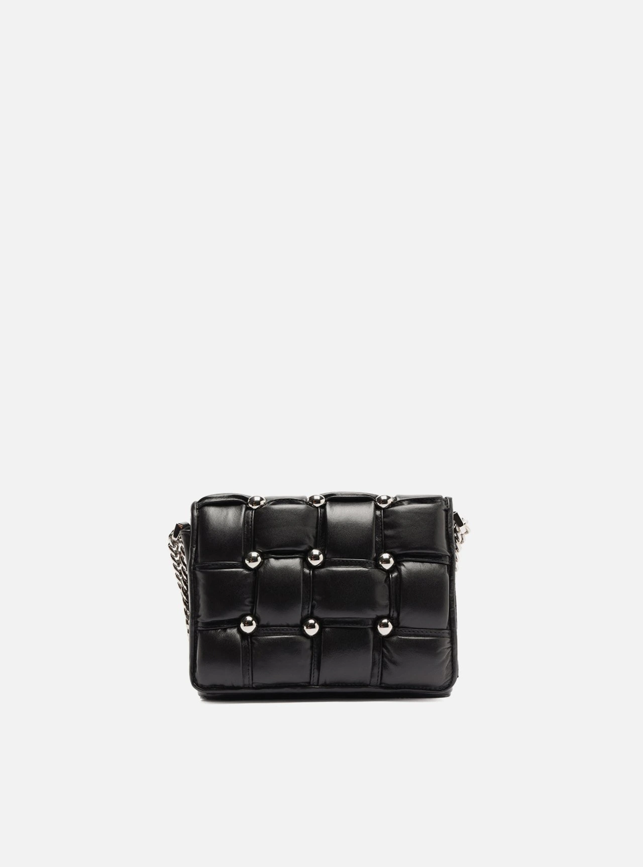 Bolsa Tiracolo Preta Couro Pequena Matelassê