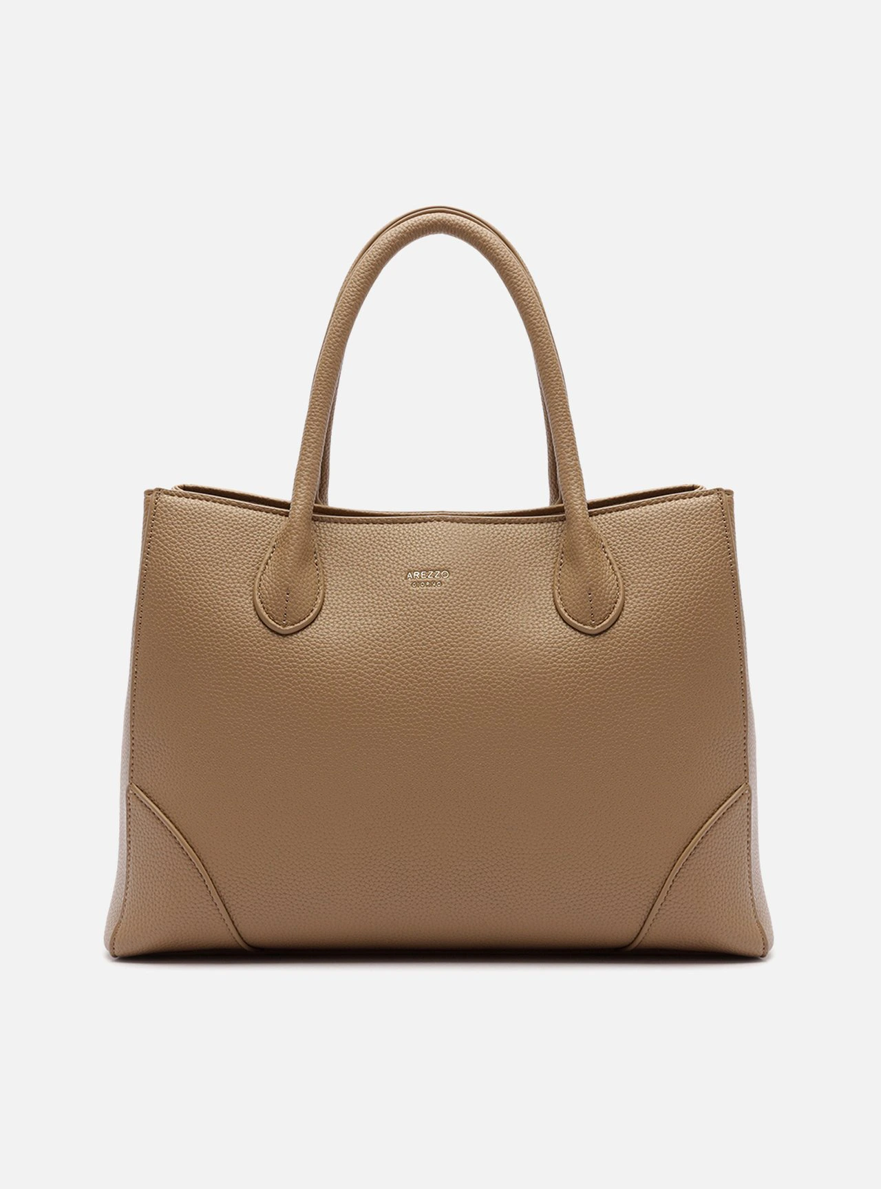 Bolsa Tote Cinza Grande Granulada Metais