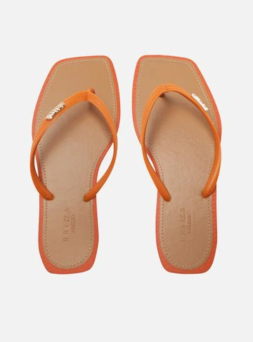 Chinelo de Dedo Laranja Recouro Square Brizza