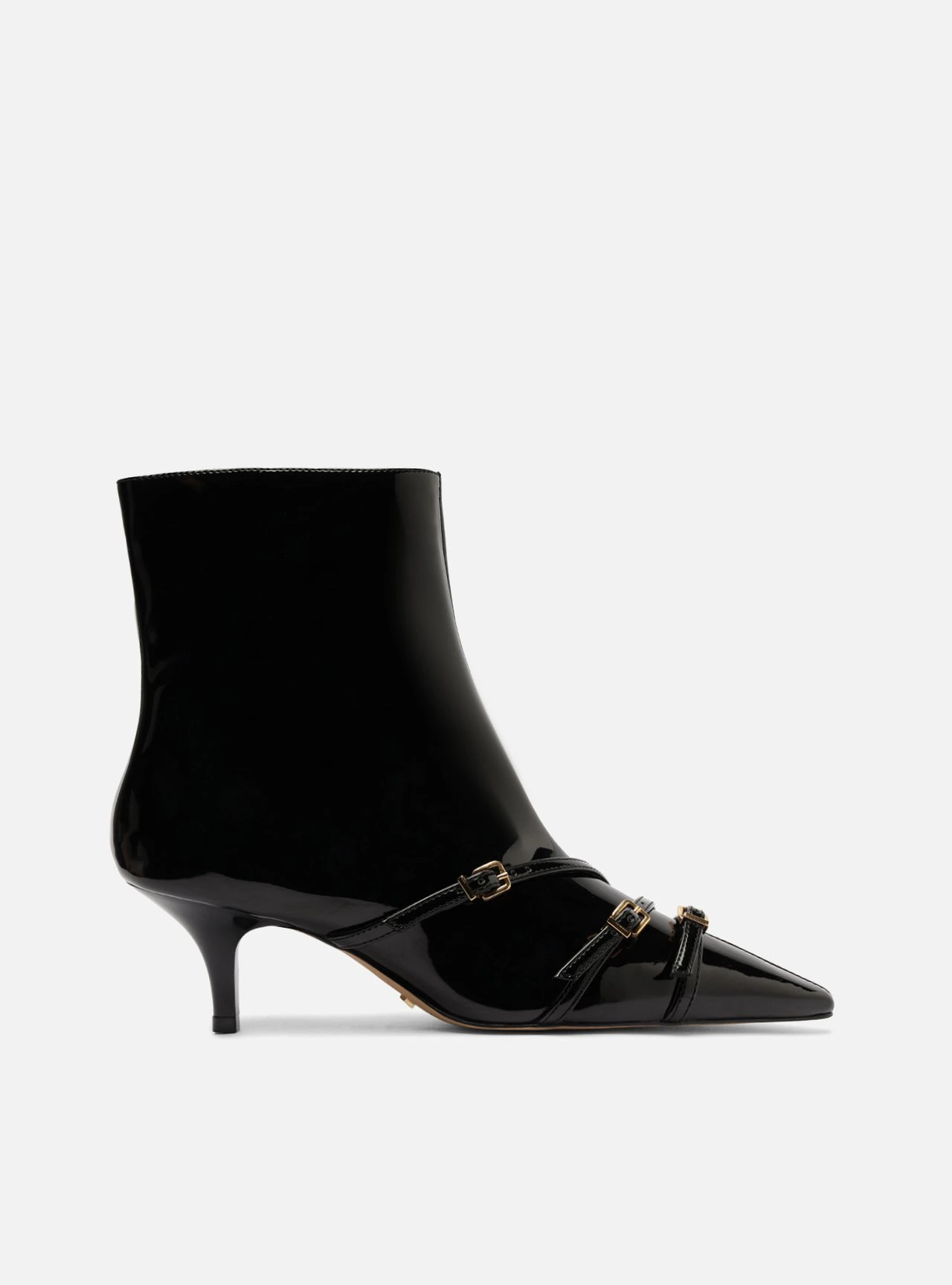 Bota Preto Verniz Cano Curto Salto Fino