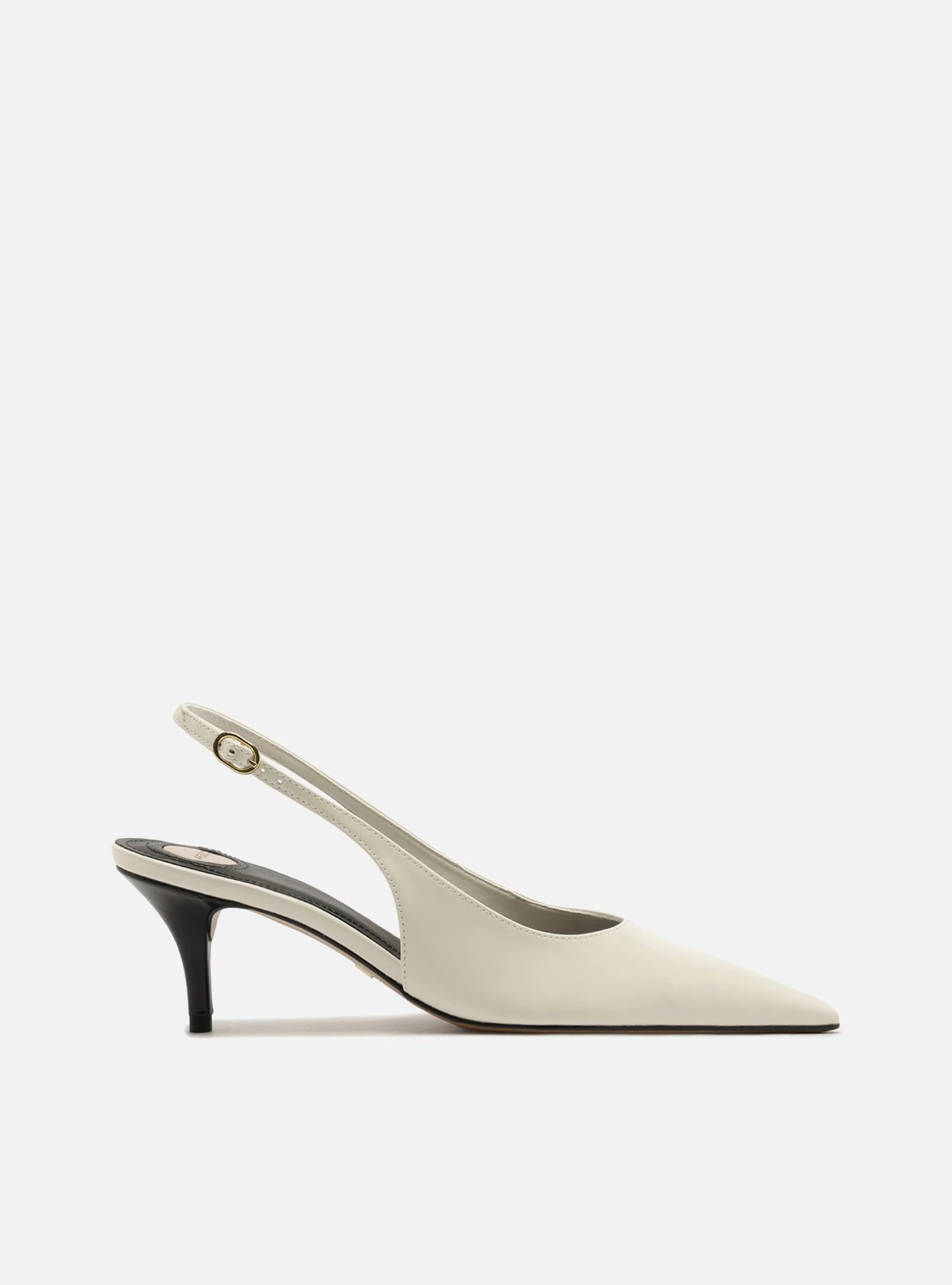Scarpin Branca Salto Fino Slingback