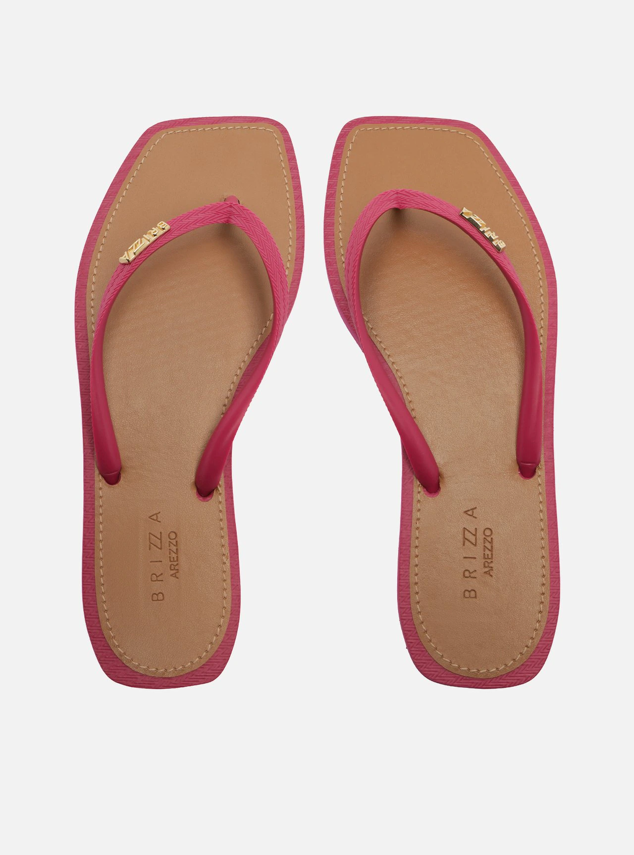 Chinelo de Dedo Rosa Flatform Metais Brizza