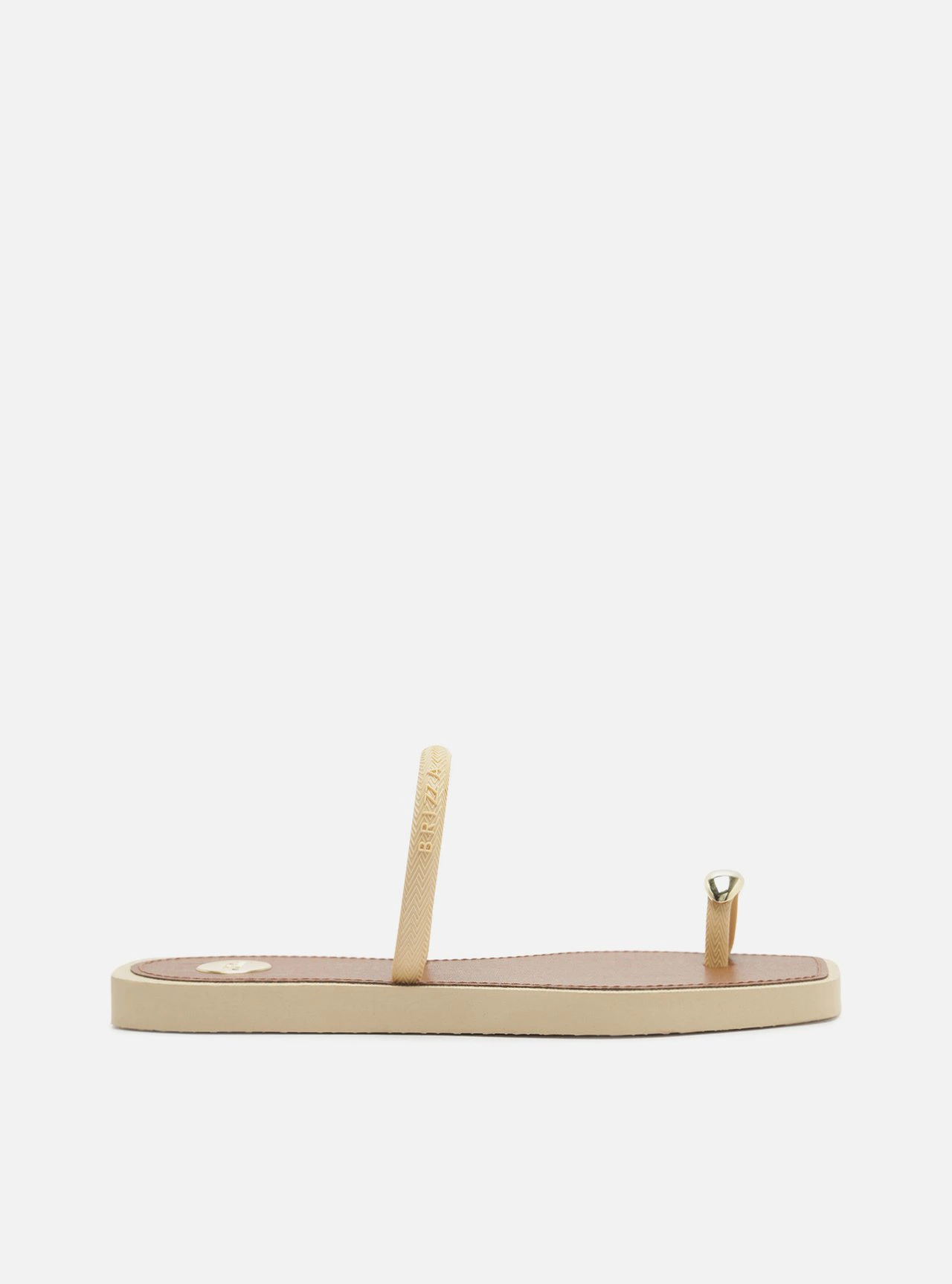 Chinelo de Dedo Off White Metais Dourados Brizza