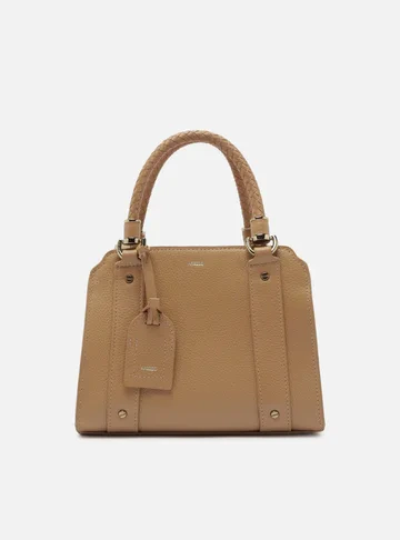 Bolsa Tote Bege Couro Piazza Média