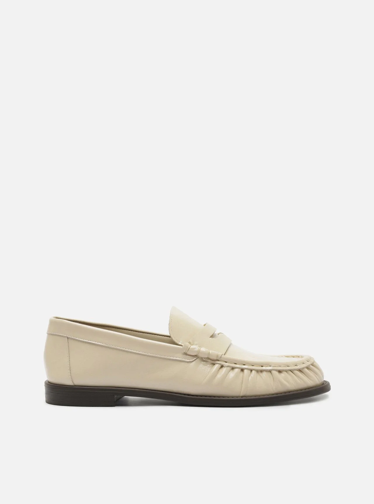 Mocassim Off White Couro Acamurçado