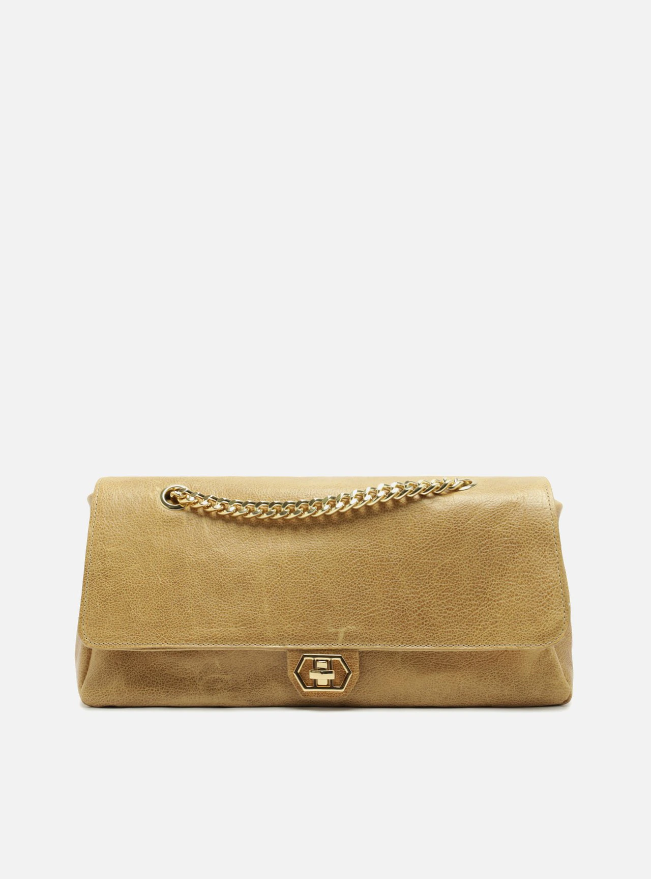 Bolsa Tiracolo Nude Couro Grande Croco Corrente