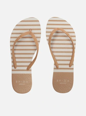 Chinelo Marrom Listras Brizza