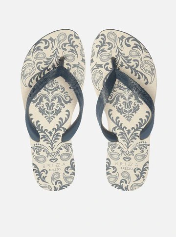 Chinelo de Dedo Estampado Azul