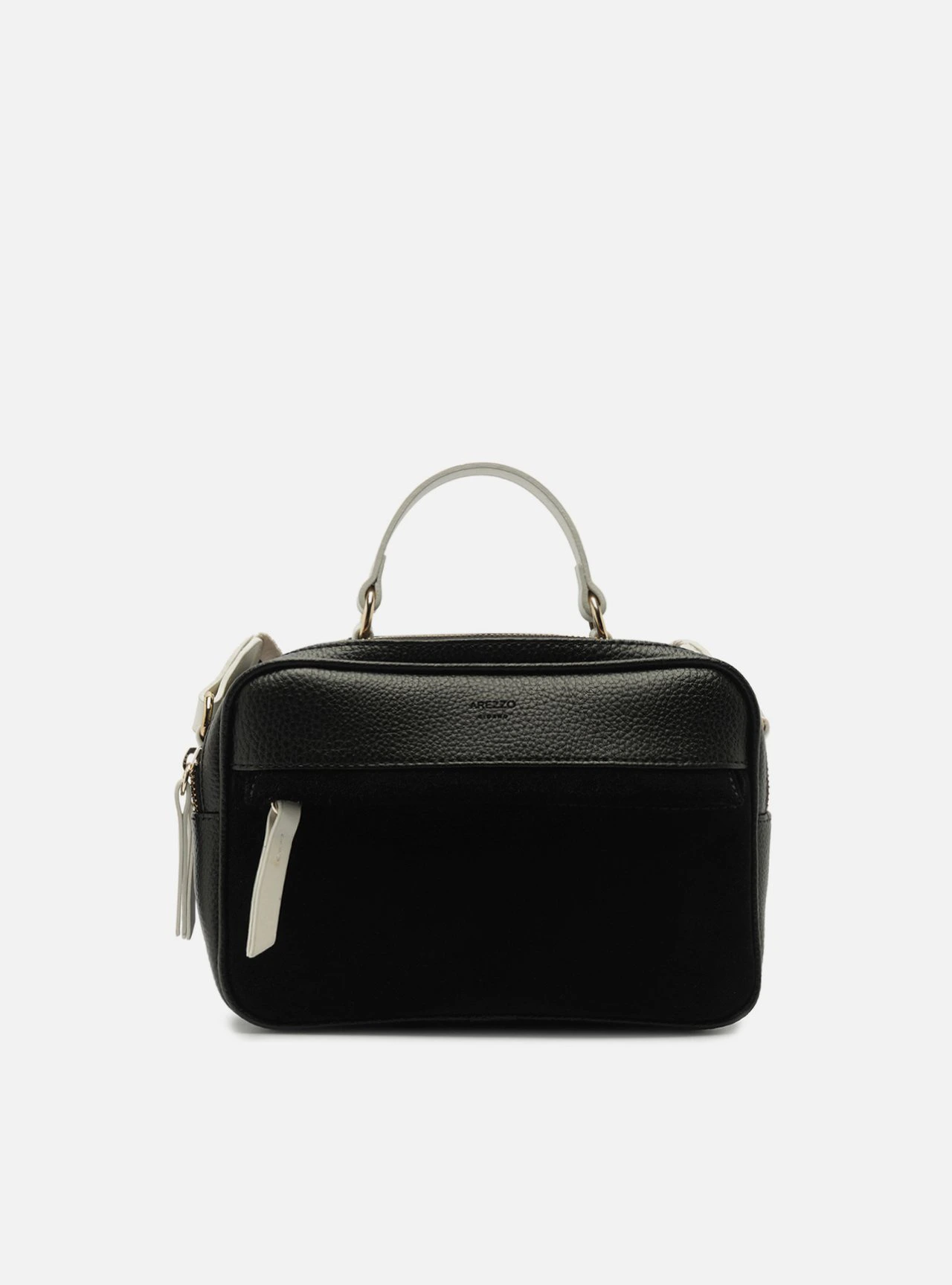 Bolsa Tiracolo Preta Prione Média Branca