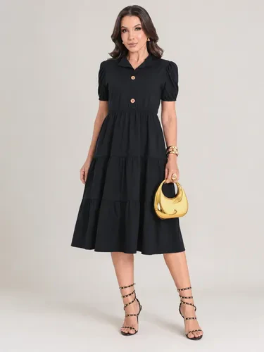 Vestido Feminino Midi Moda Evangélica Soltinho Confortável