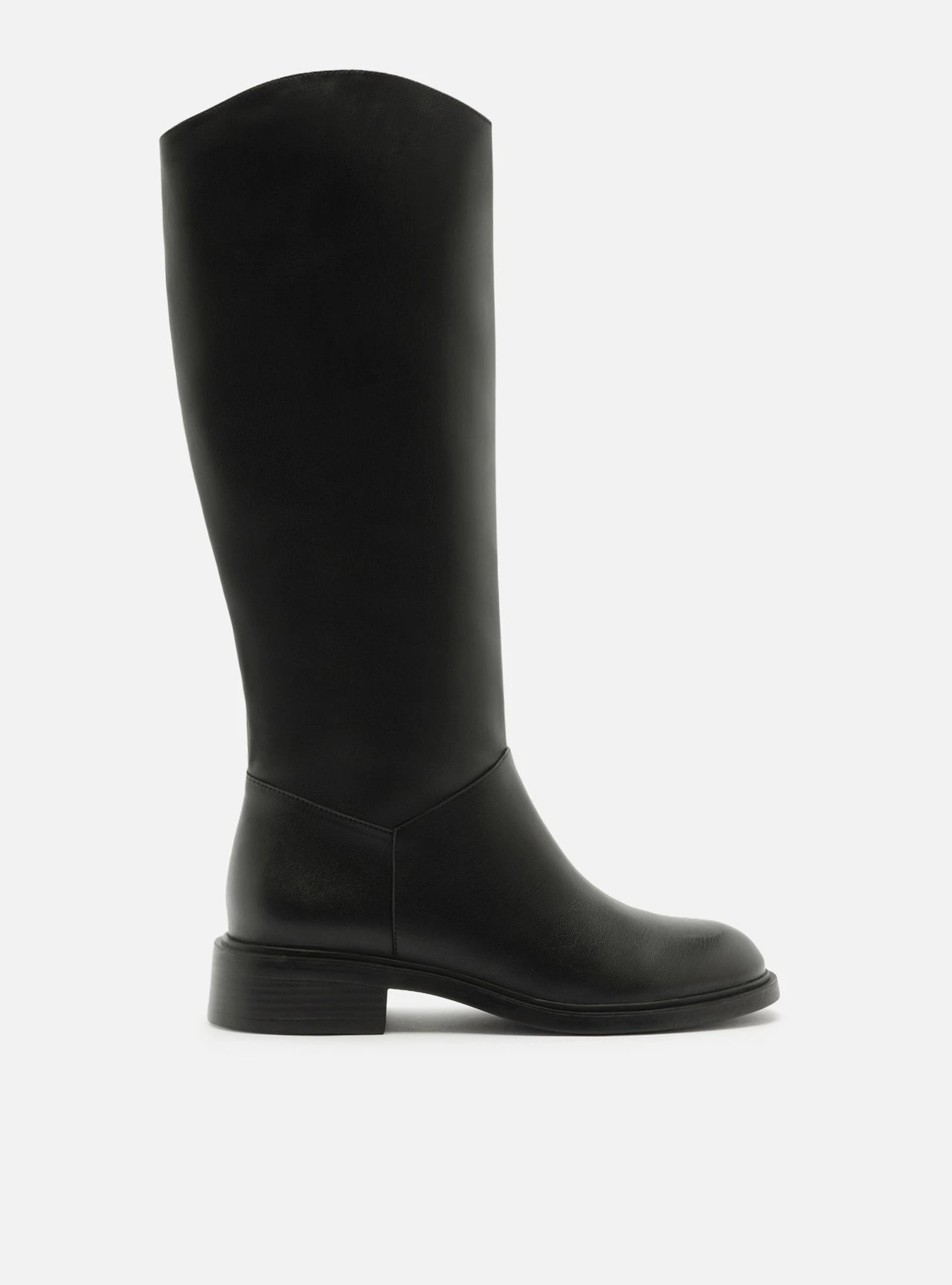 Bota Preta Cano Longo Salto Baixo Montaria